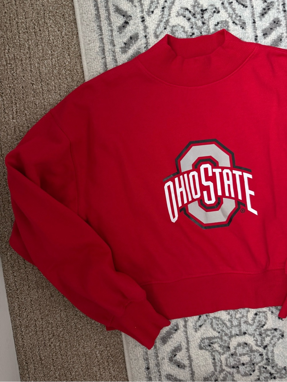 Chicka-d Ohio State Buckeyes Cropped Mock Neck Sweatshirt – Size M